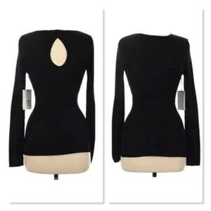 Lewit Keyhole Back 100% Wool Sweater size Small in Black